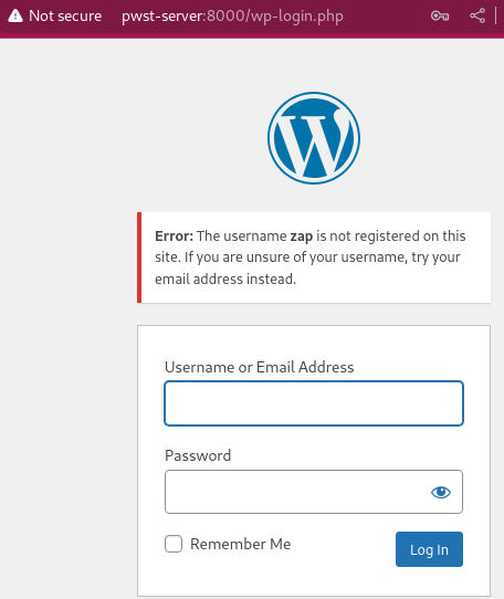 Wordpress user enumeration username not registered