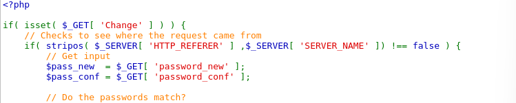 Source code checking HTTP Referer header